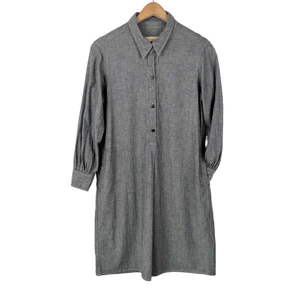 NILI LOTAN Minimalist Long Sleeve Button Down Shirt Dress - Picture 9 of 9
